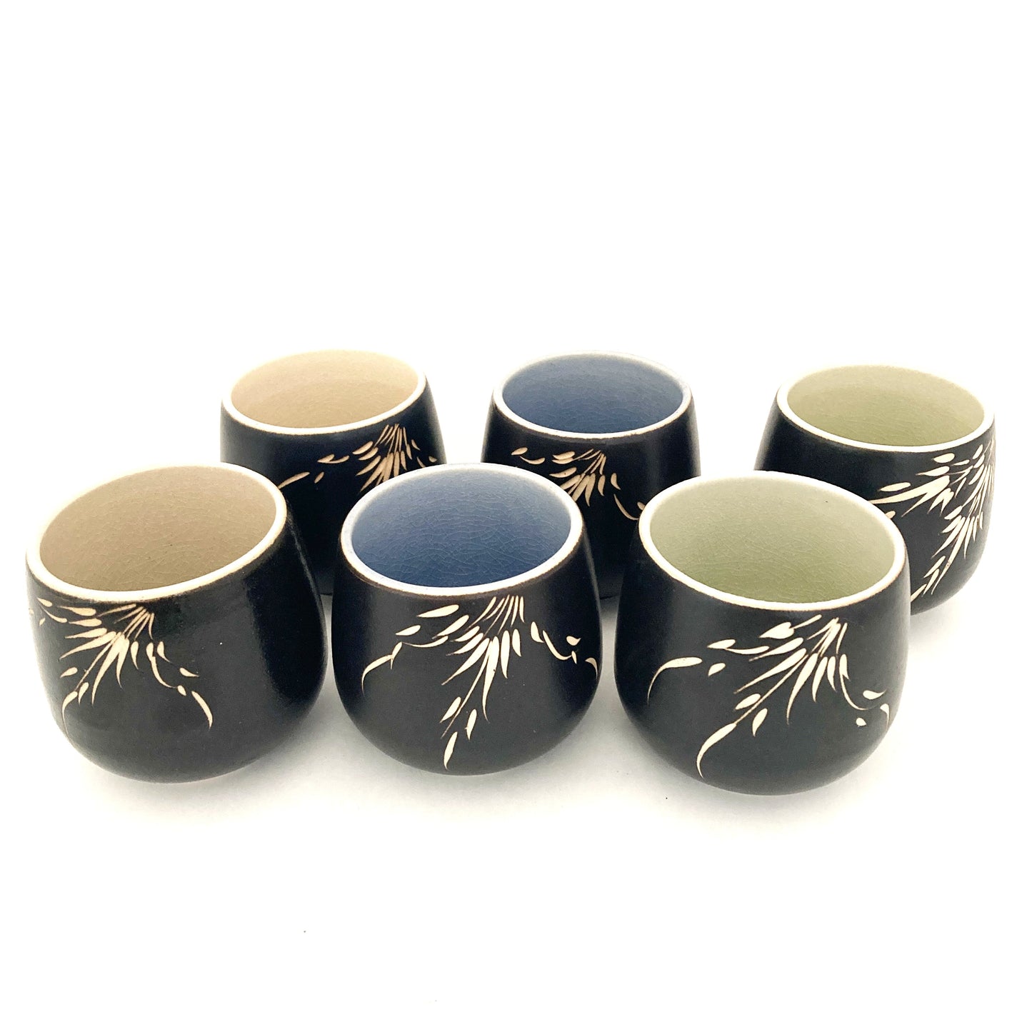 湯呑 2個セット ベトナム陶器 3カラー