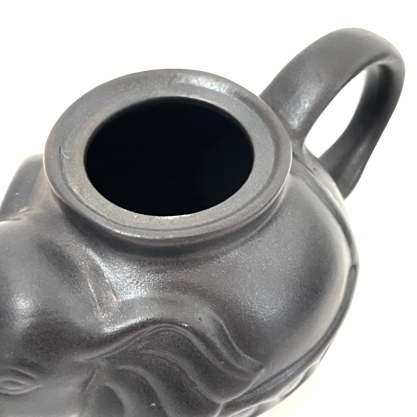 ゾウのティーポットセット アジアン陶器 マットブラック