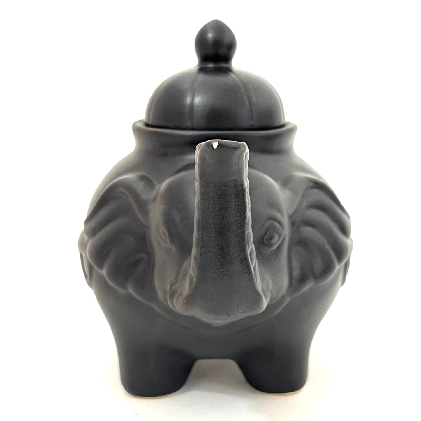 ゾウのティーポットセット アジアン陶器 マットブラック