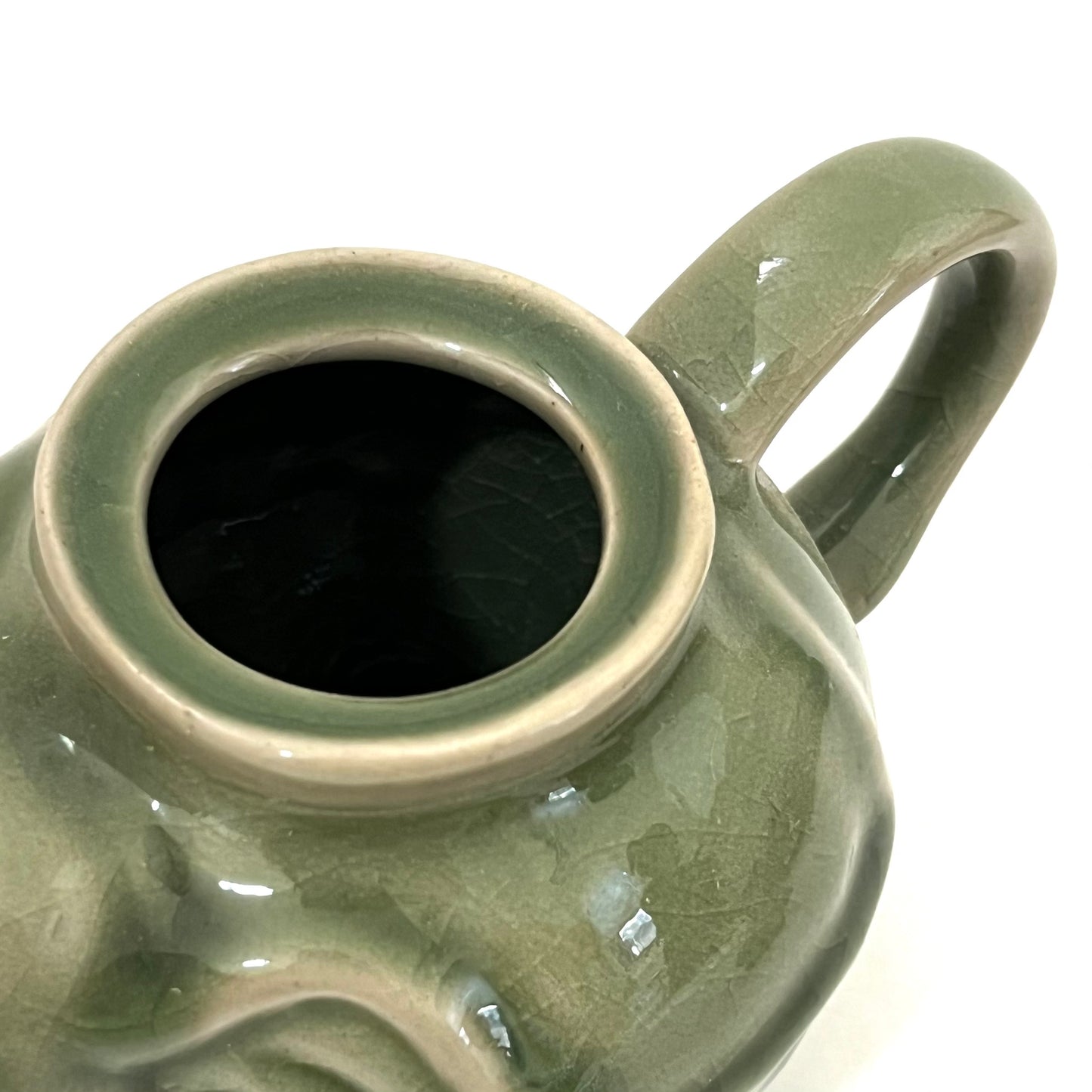 ゾウのティーポットセット アジアン陶器 ダークグリーン