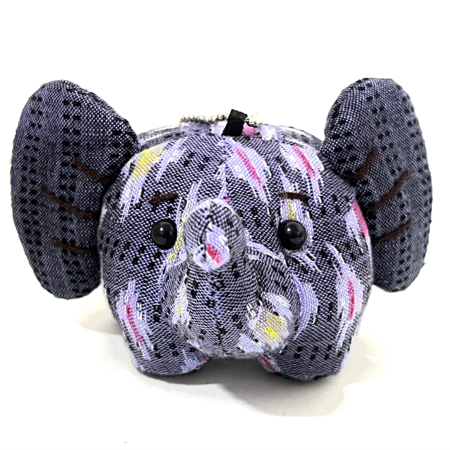 ゾウの親子マスコットキーホルダー 2体セット ハンドメイド グレー