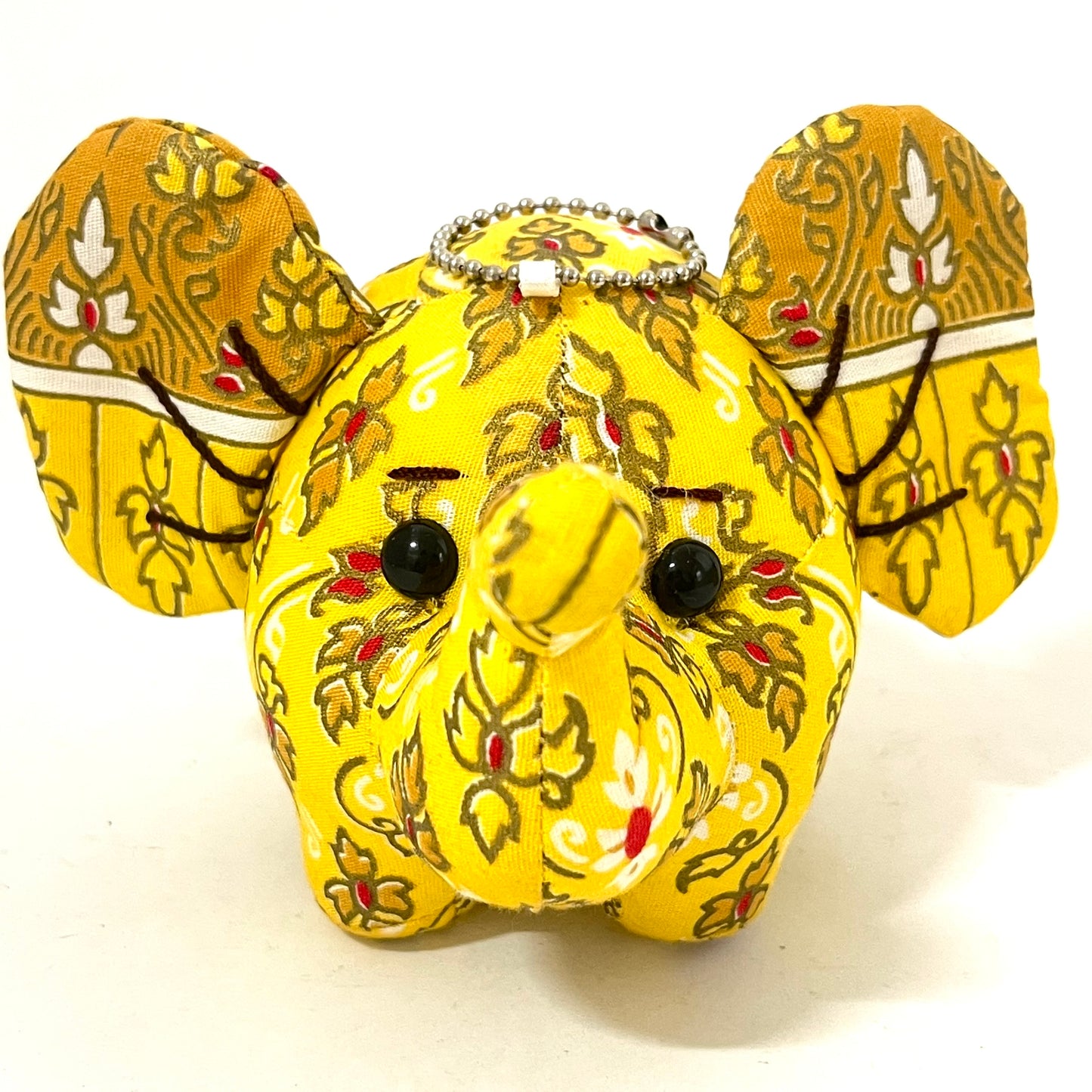 ゾウの親子マスコットキーホルダー 2体セット ハンドメイド イエロー