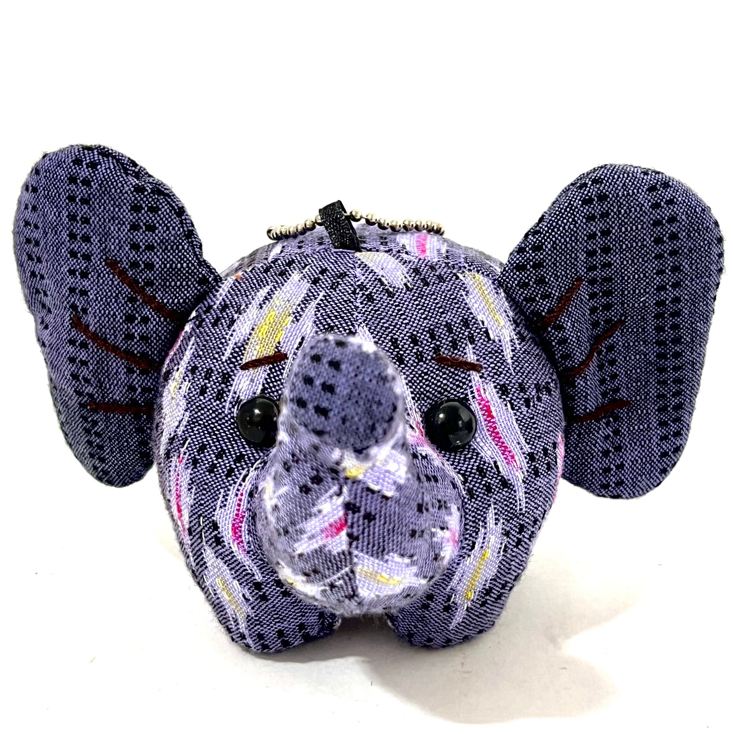 ゾウの親子マスコットキーホルダー 2体セット ハンドメイド グレー