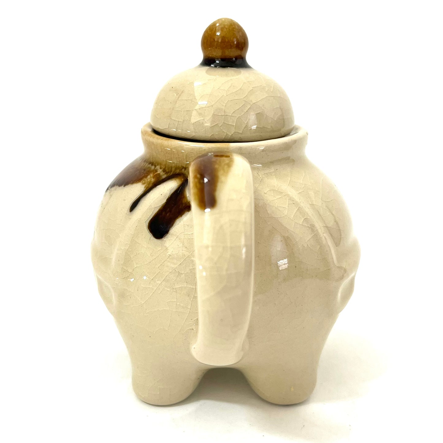ゾウのティーポットセット アジアン陶器 アイボリー
