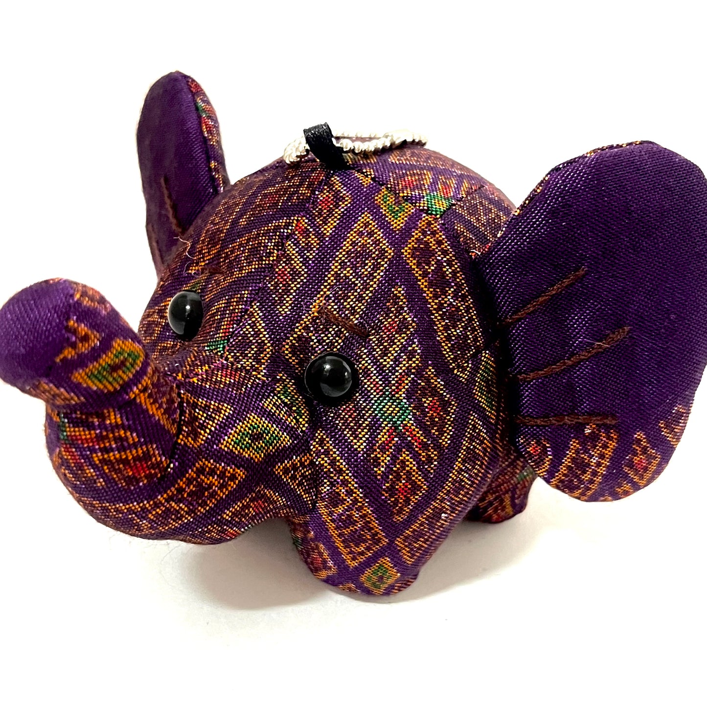 ゾウの親子マスコットキーホルダー 2体セット ハンドメイド パープル