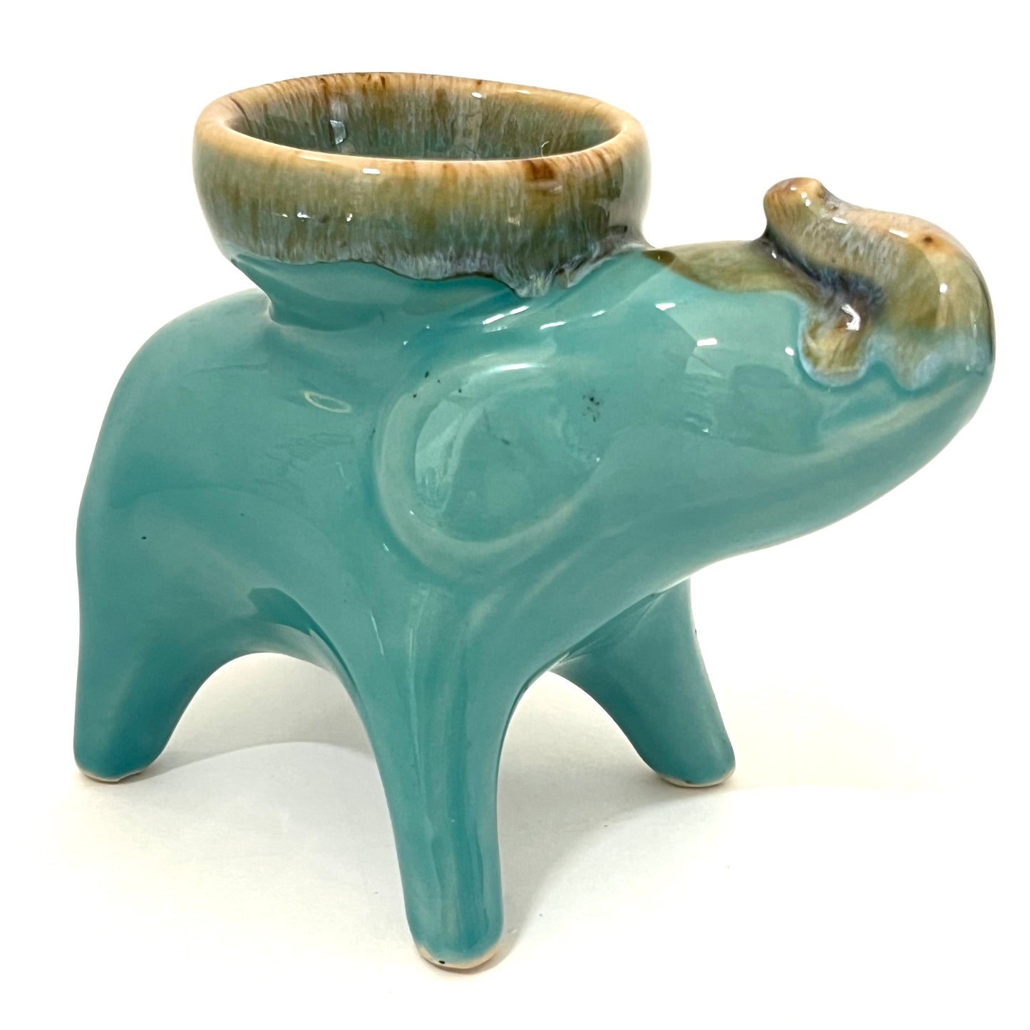 ゾウのお香立て 4カラー アジアン陶器