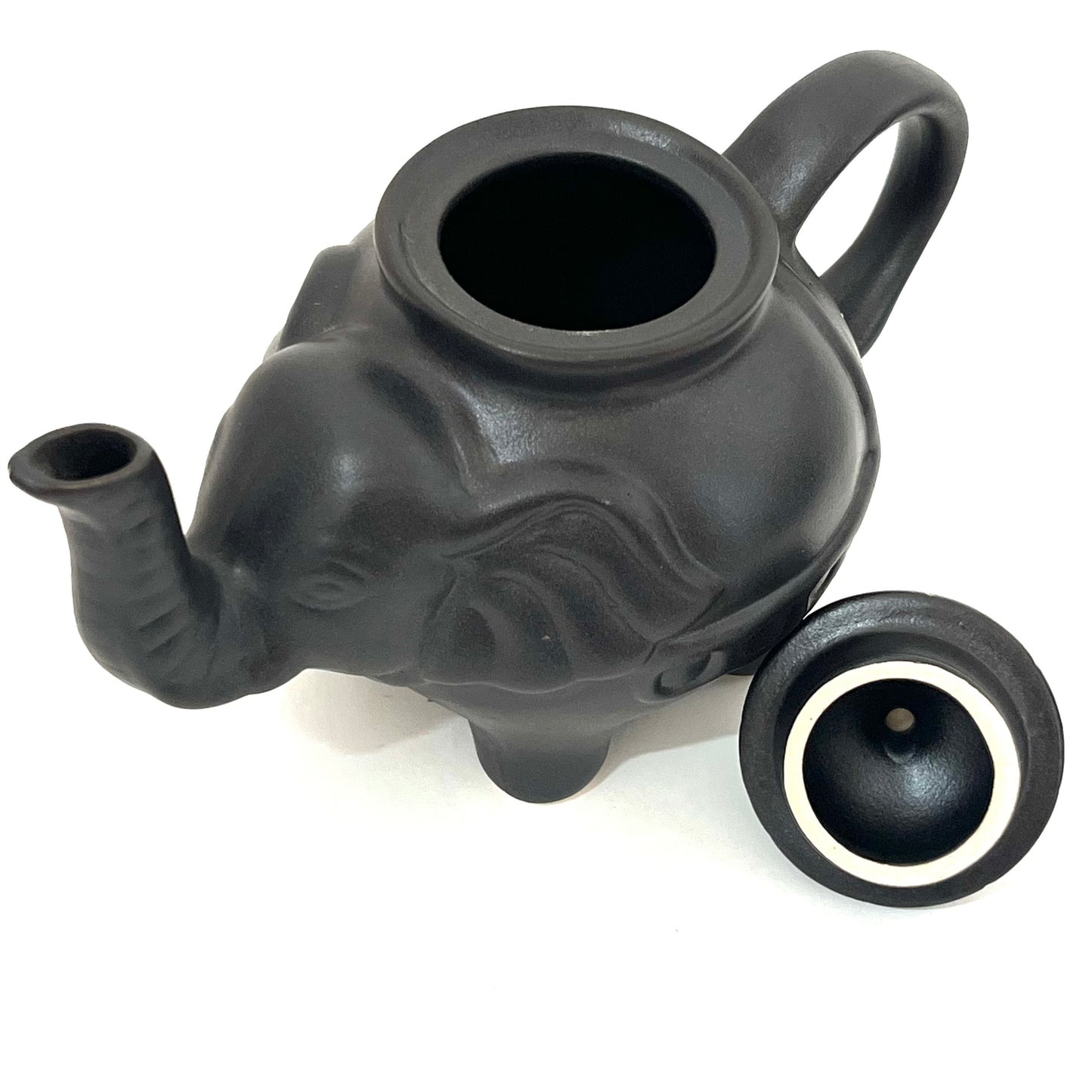 ゾウのティーポットセット アジアン陶器 マットブラック