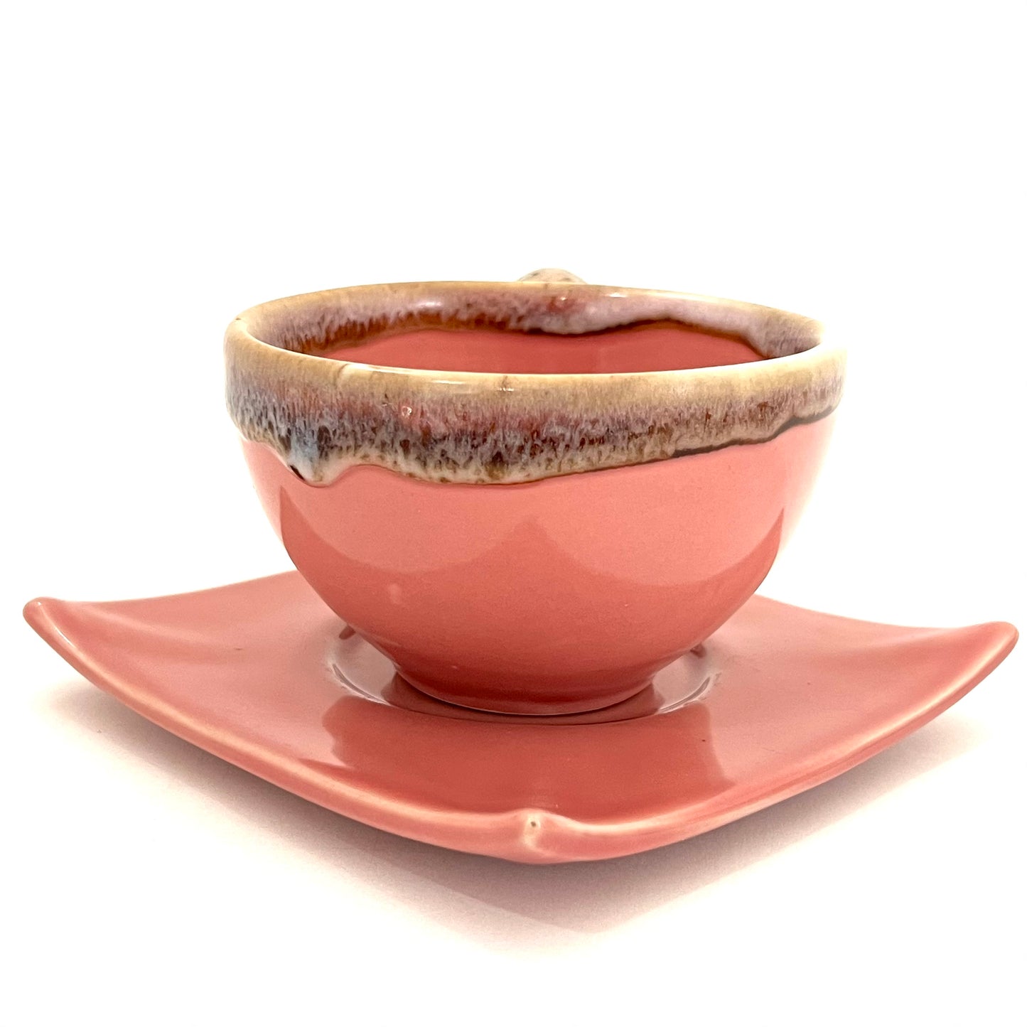 カップ&ソーサー アジアン陶器 ピンク