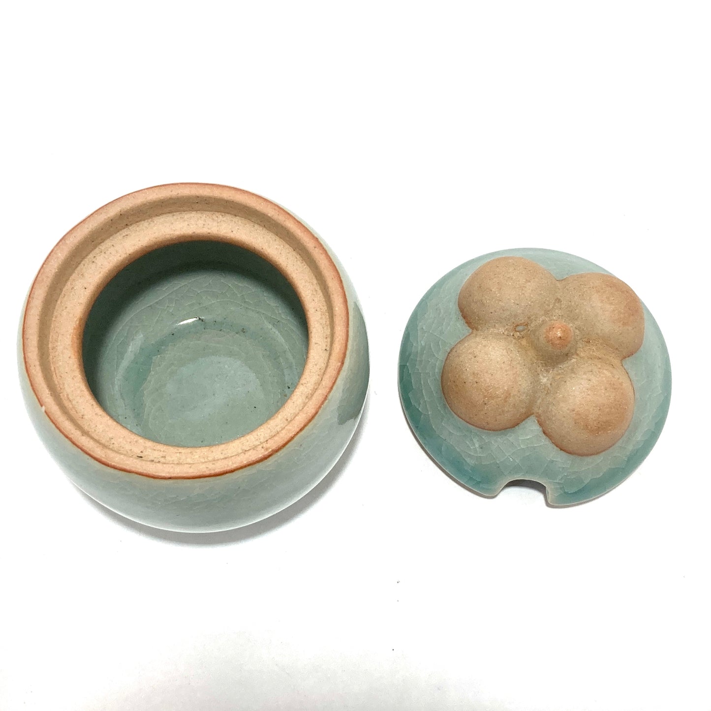 セラドン焼き マンゴスチンのシュガーポット 調味料入れ タイ陶器 3カラー