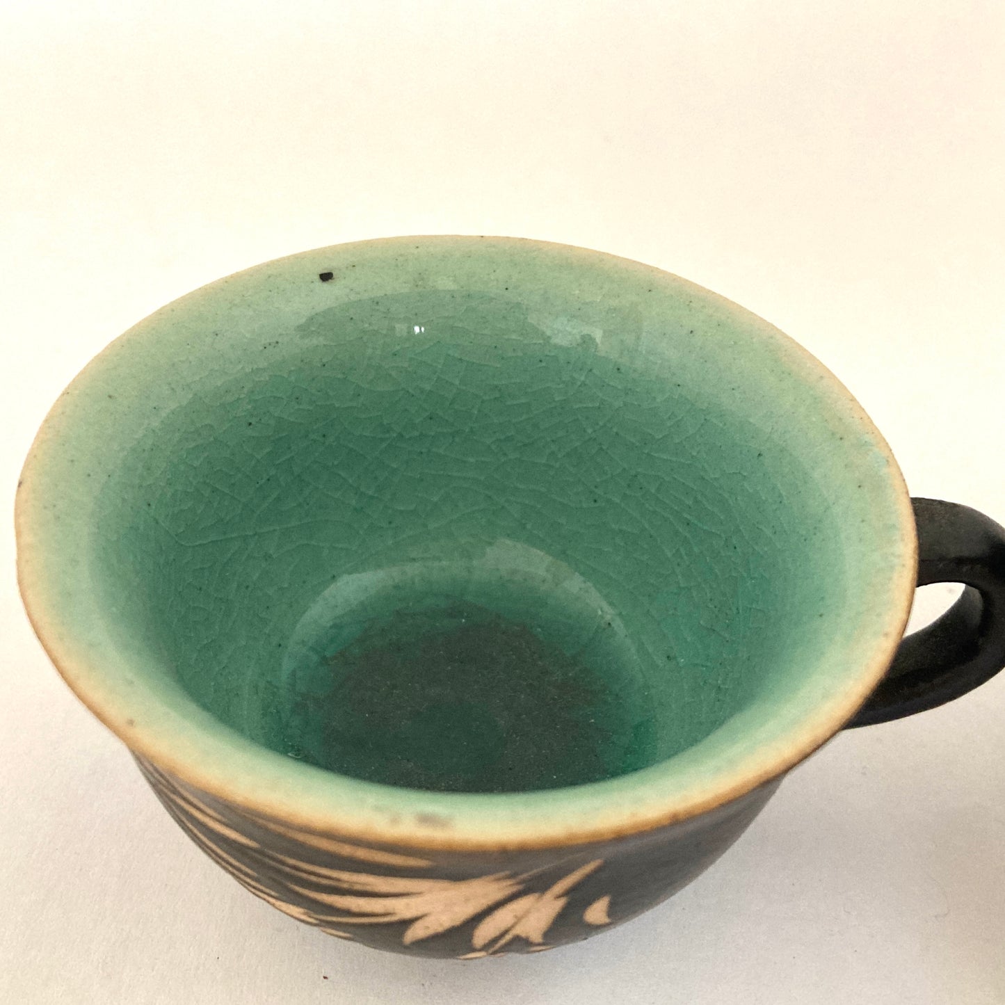ミニカップ2客セット ヒスイ ベトナム陶器