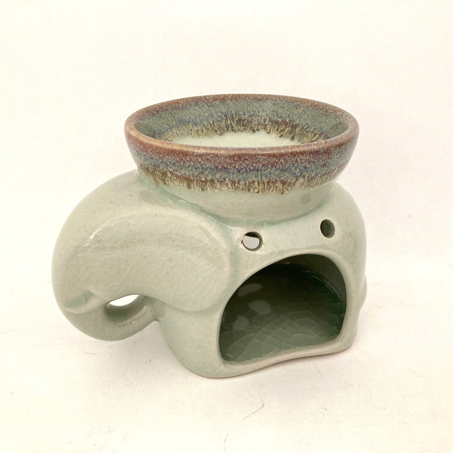 ゾウのアロマポット アジアン陶器 7カラー