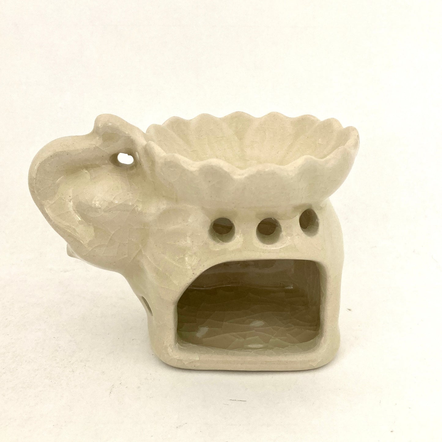 ゾウのアロマポット 蓮の花 アジアン陶器 12カラー