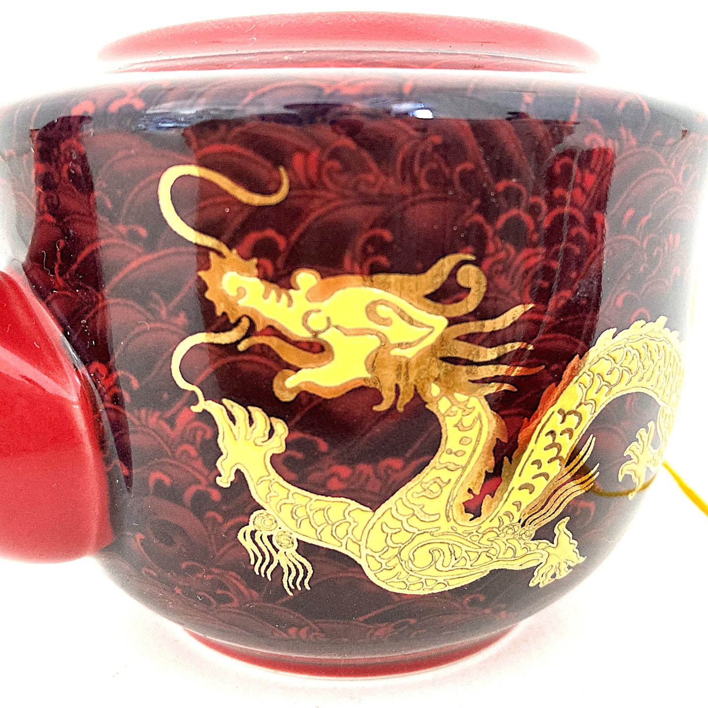ドラゴンのティーカップポットセット レッド アジアン陶器