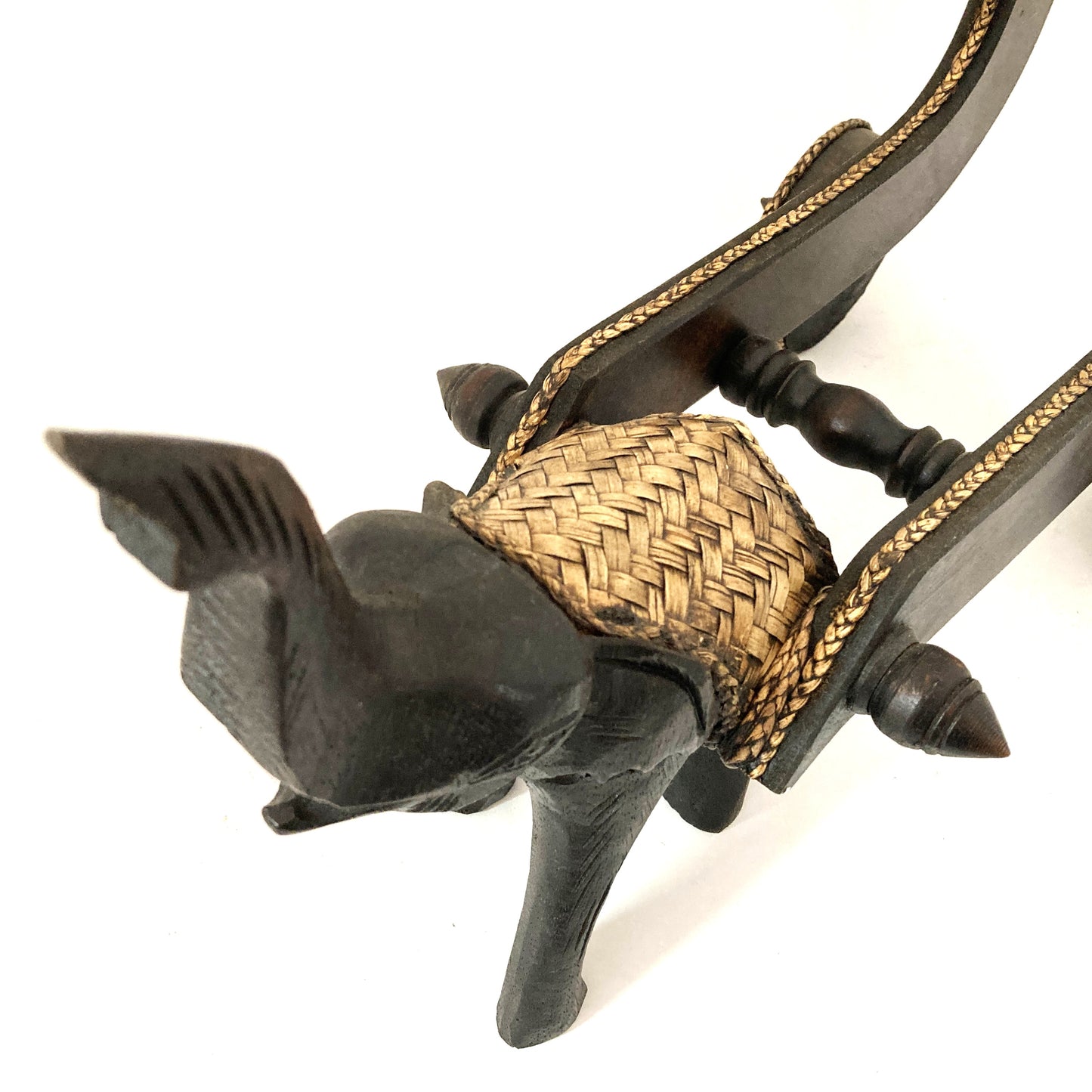 ゾウ木彫りワインラック ハンドメイド 押し車