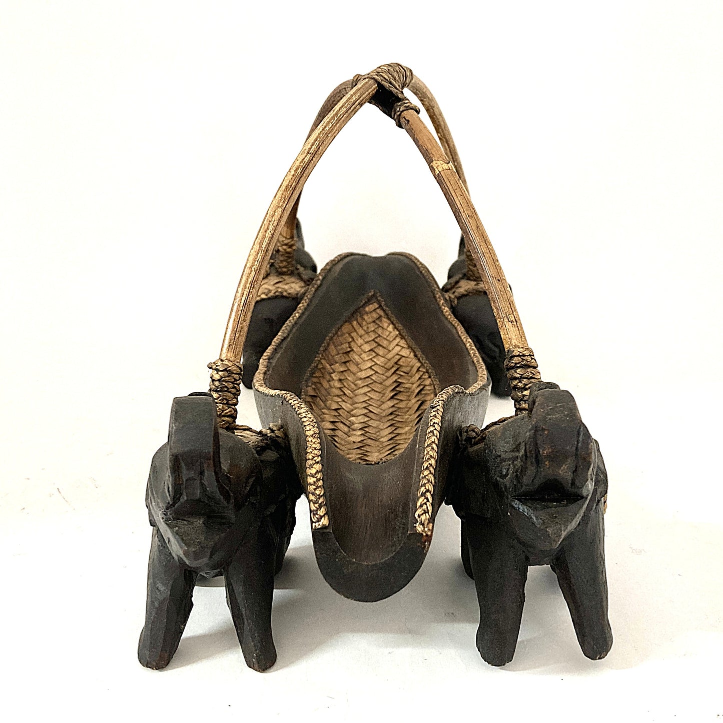 ゾウ木彫りワインラック ハンドメイド