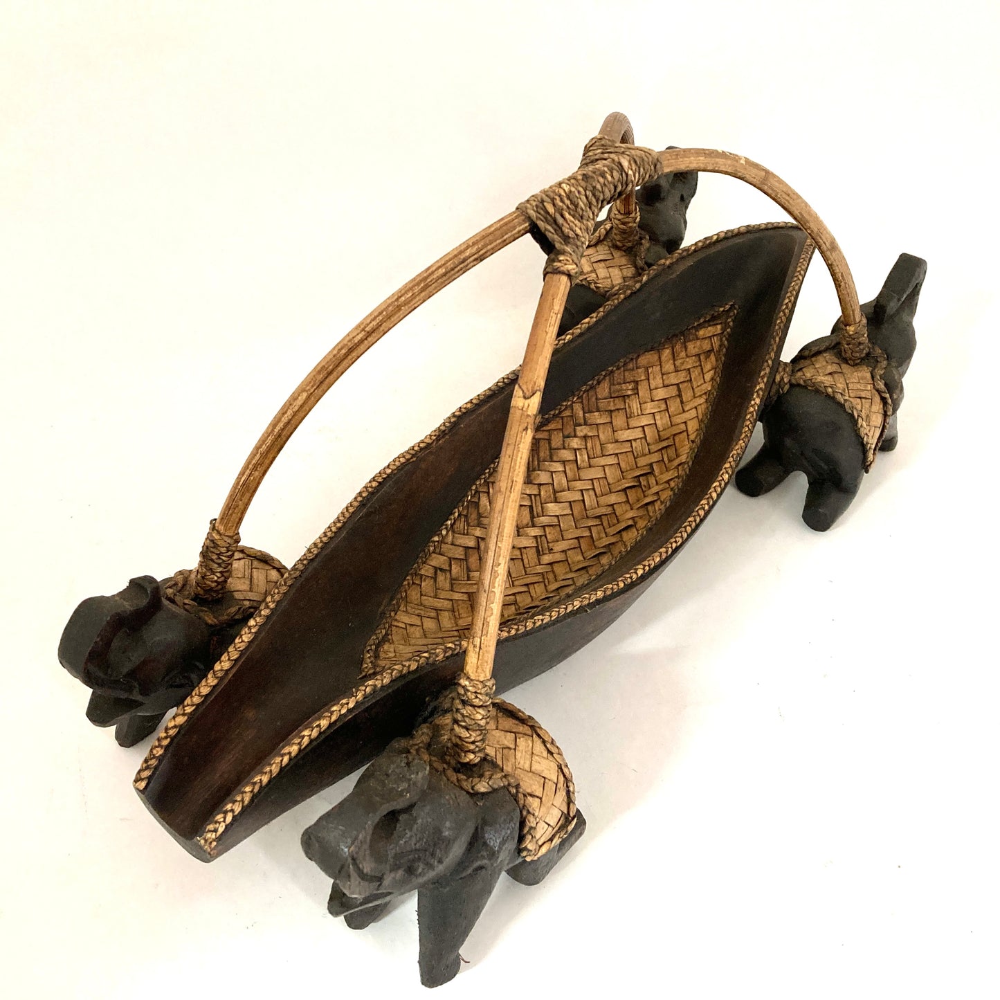 ゾウ木彫りワインラック ハンドメイド
