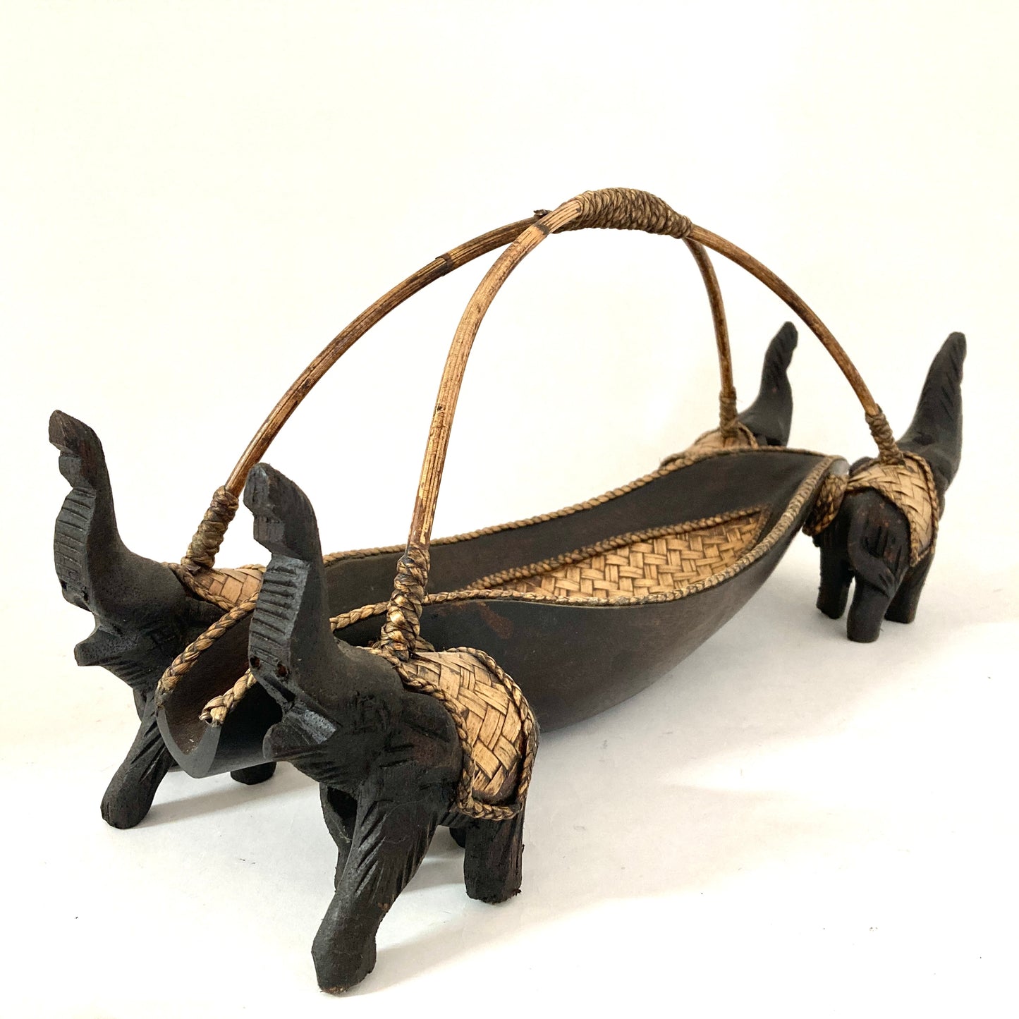 ゾウ木彫りワインラック ハンドメイド スタンドアップ