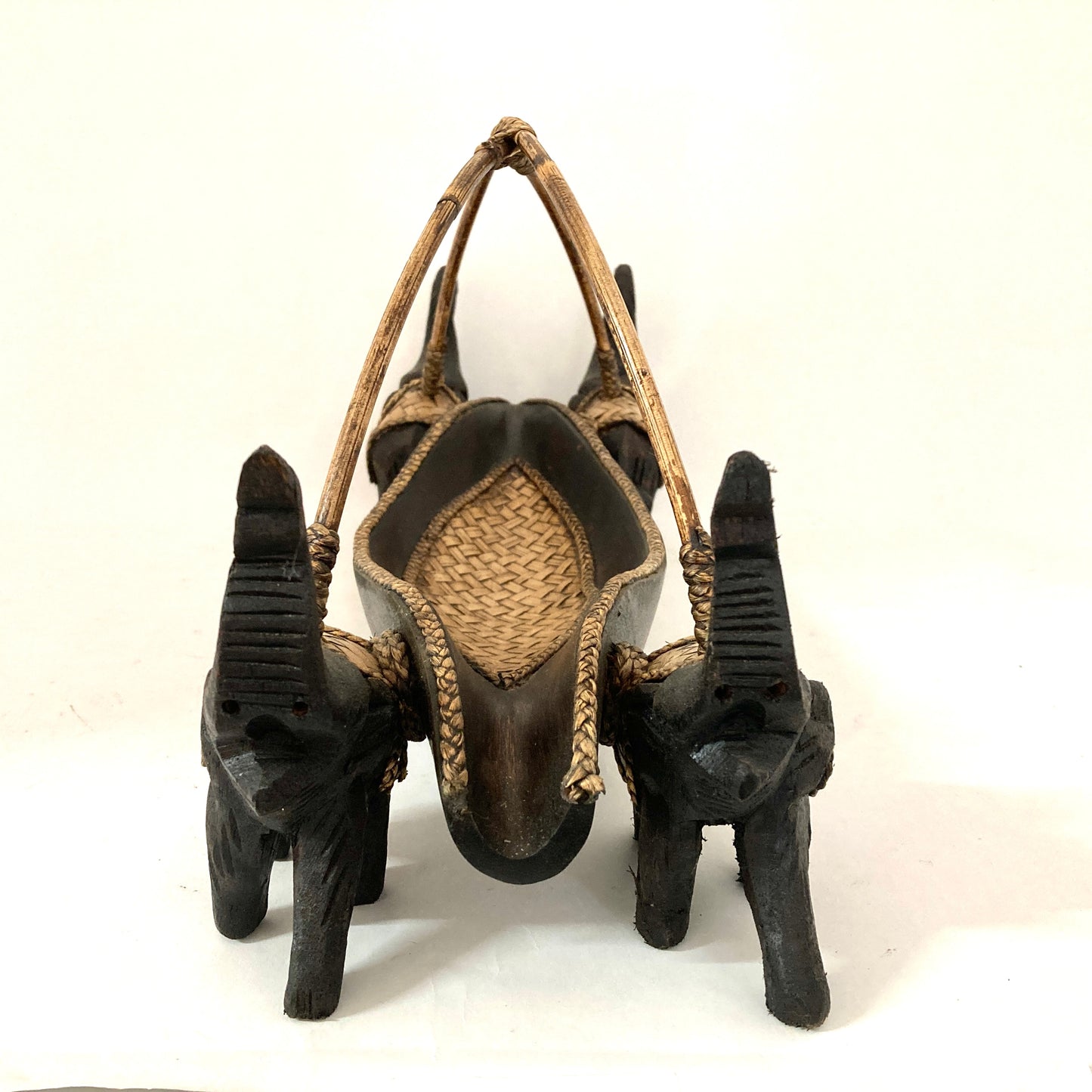 ゾウ木彫りワインラック ハンドメイド スタンドアップ