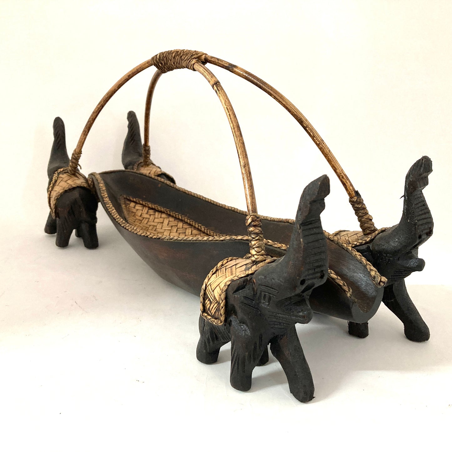 ゾウ木彫りワインラック ハンドメイド スタンドアップ