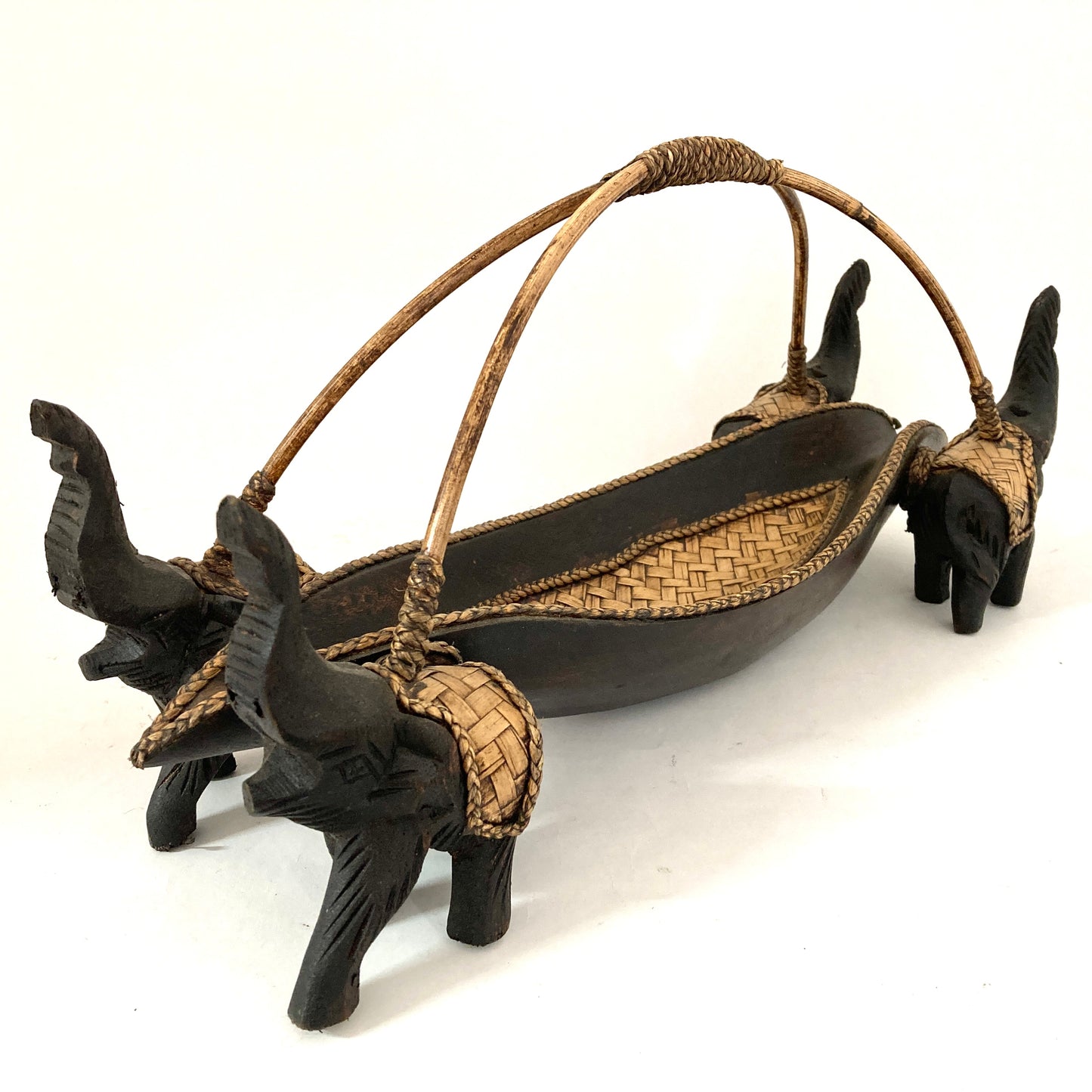 ゾウ木彫りワインラック ハンドメイド スタンドアップ