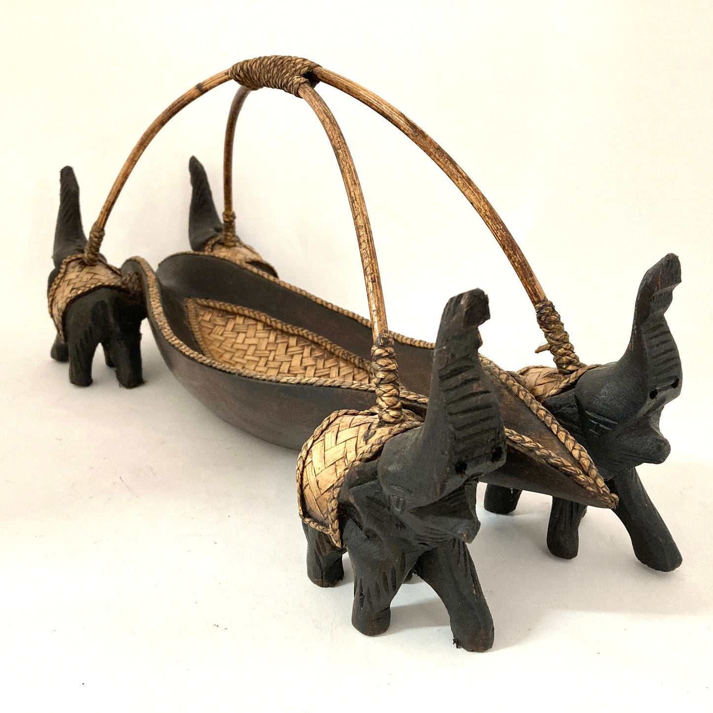ゾウ木彫りワインラック ハンドメイド スタンドアップ
