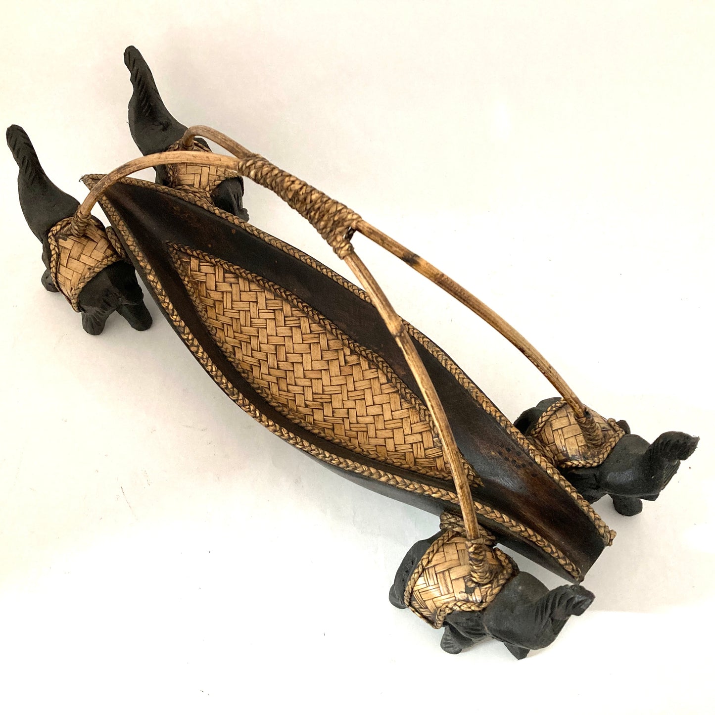 ゾウ木彫りワインラック ハンドメイド スタンドアップ