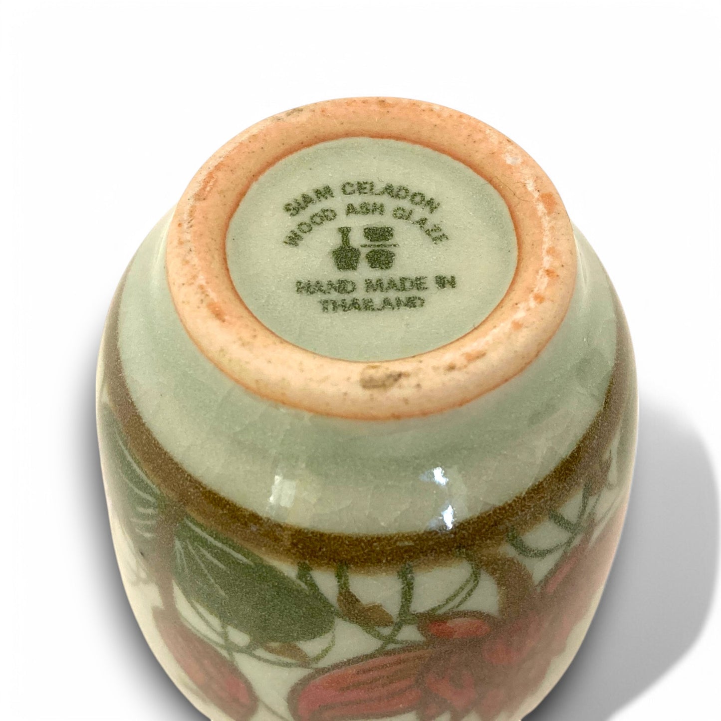 セラドン焼き 湯のみ 蓮の花