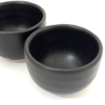 ゾウのティーポットセット　アジアン陶器　マットブラック