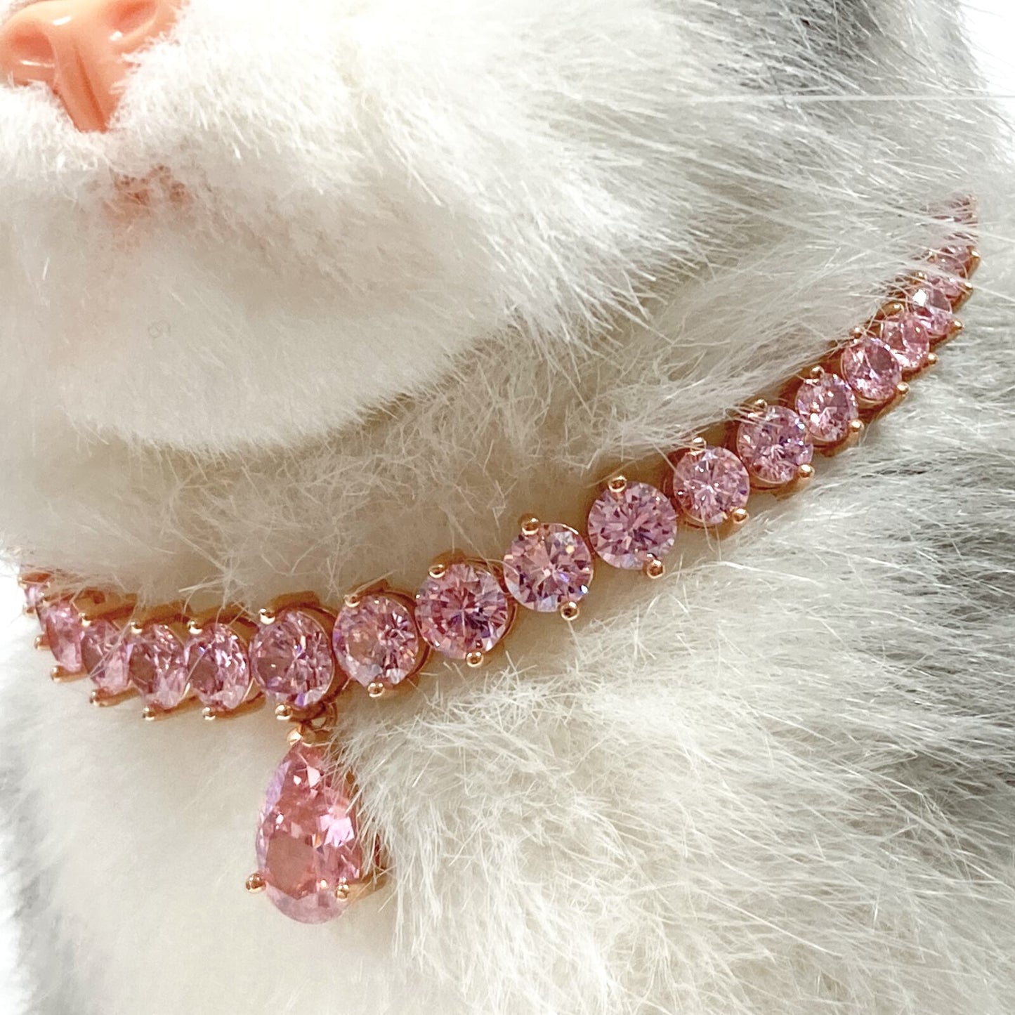 ペットアクセサリー　超小型犬　子犬　子猫　 ゴールド×ピンク
