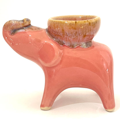 ゾウのお香立て　4カラー　アジアン陶器