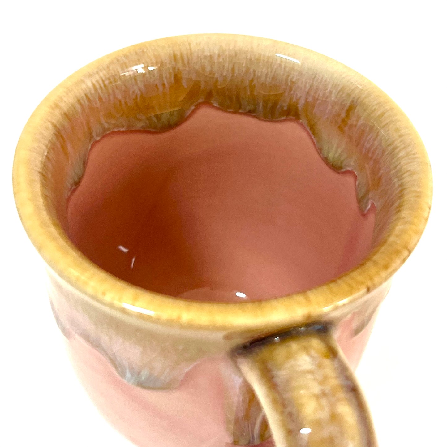 カップ＆ソーサ　アジアン陶器　ピンク　