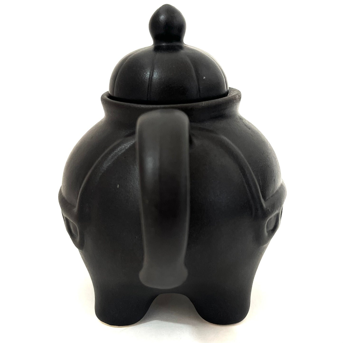 ゾウのティーポットセット　アジアン陶器　マットブラック