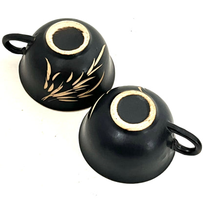 急須茶器セット　ベトナム陶器　ブラック