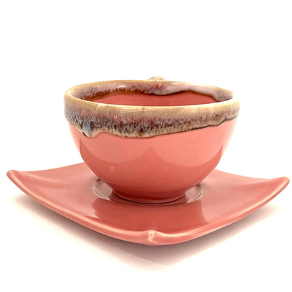 カップ&ソーサー　アジアン陶器　ピンク