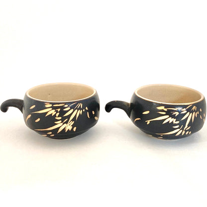 モダンカップ2客セット 　3カラー　ベトナム陶器　