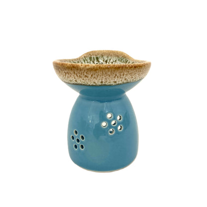 アロマポット　スカイブルー　アジアン陶器