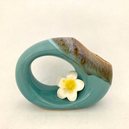 プルメリアの花瓶　4カラー　アジアン陶器