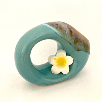 プルメリアの花瓶　4カラー　アジアン陶器