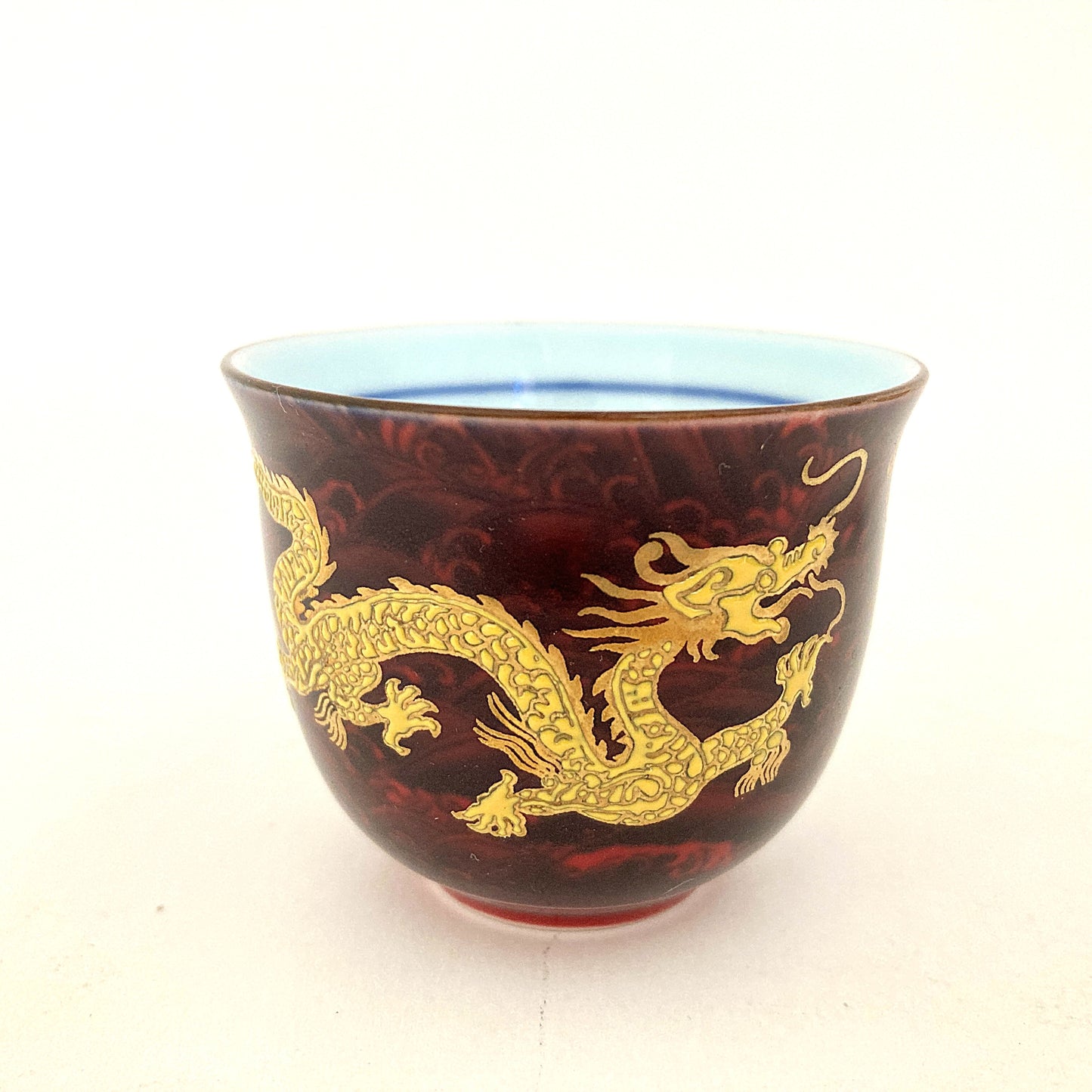 ドラゴンのティーカップポットセット　レッド　アジアン陶器