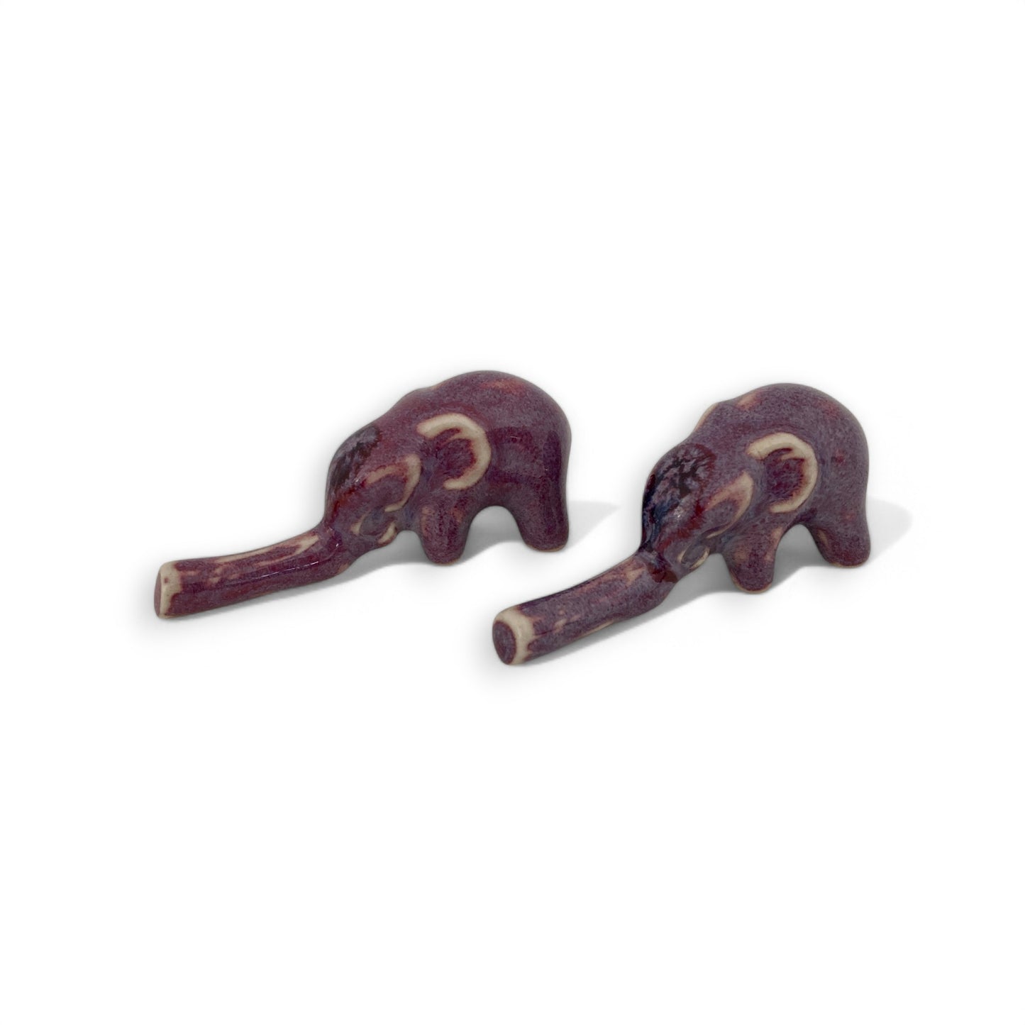 ゾウの箸置き2個セット　3カラー　アジアン陶器　
