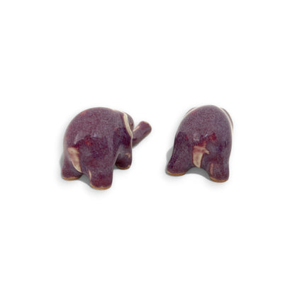ゾウの箸置き2個セット　3カラー　アジアン陶器　