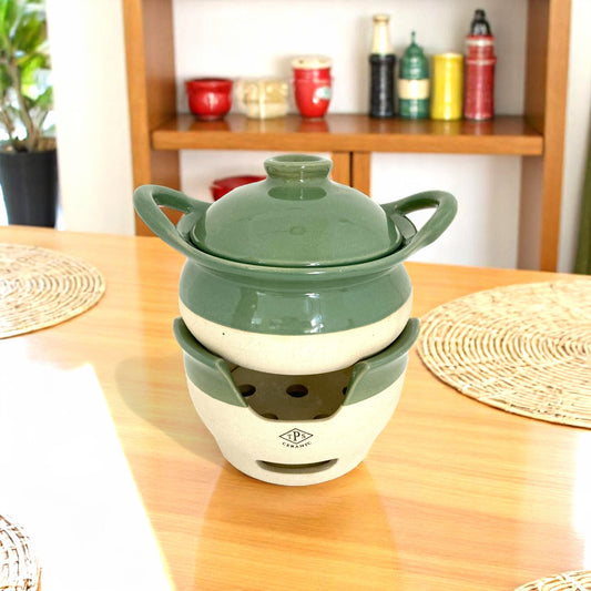 TPS CERAMIC 土鍋 コンロセット（グリーン）
