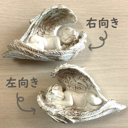 天使のオブジェクト 2体セット ミニチュア　眠り